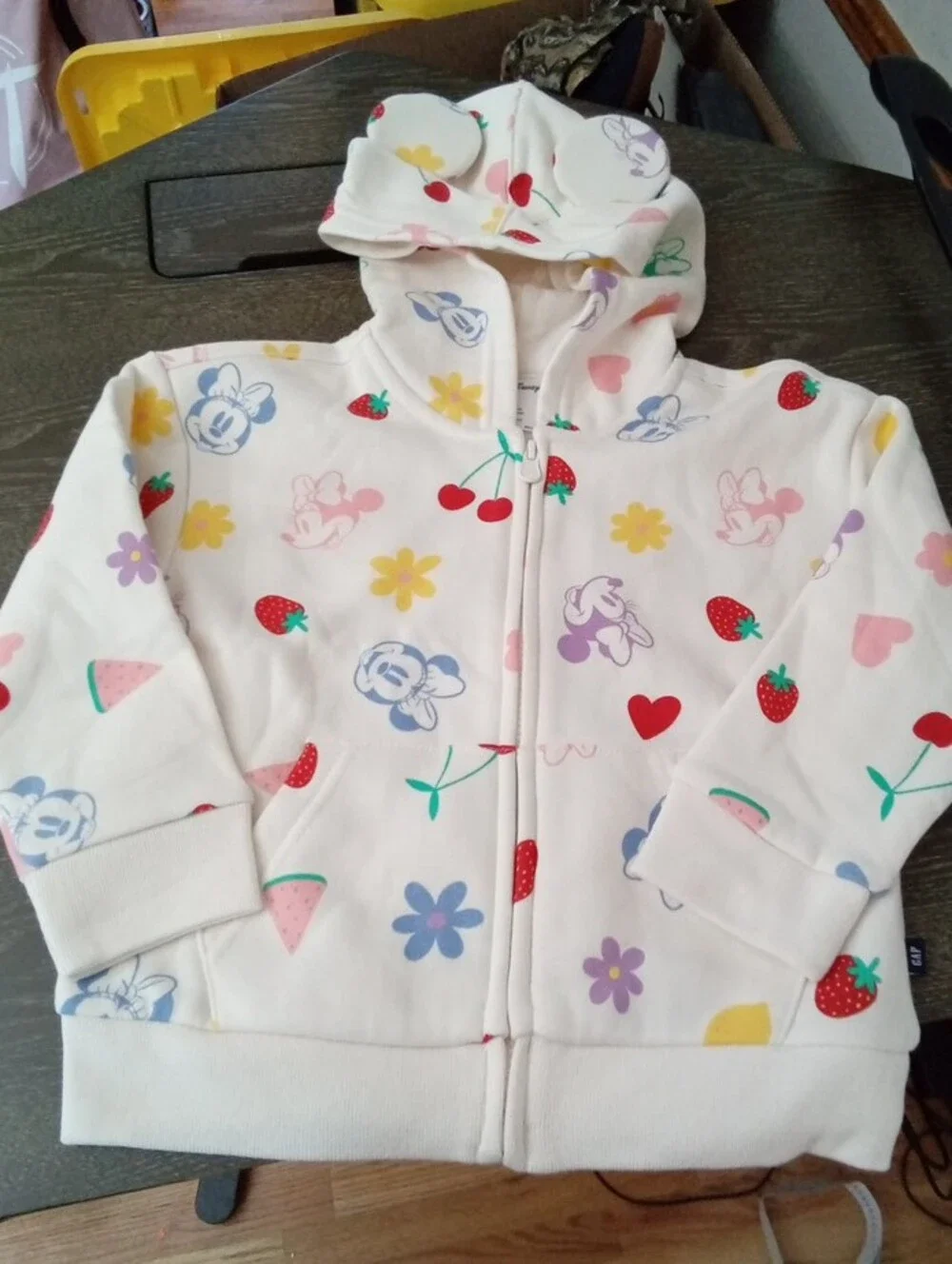Baby Gap Disney Minnie Mouse Girls Fleece Zip Hoodie Size 4 Years NWT